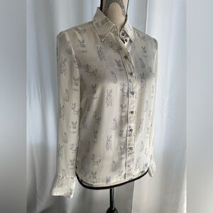 H&M Button Down Shirt with Bunny Print